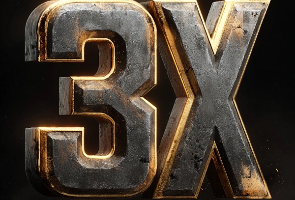 Металлическая 3D надпись 3X