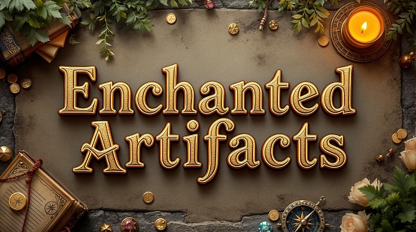 Enchanted artifacts in a whimsical fantasy setting