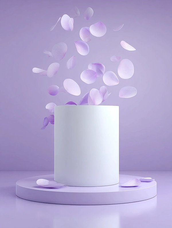 Минималистичный подиум с лепестками