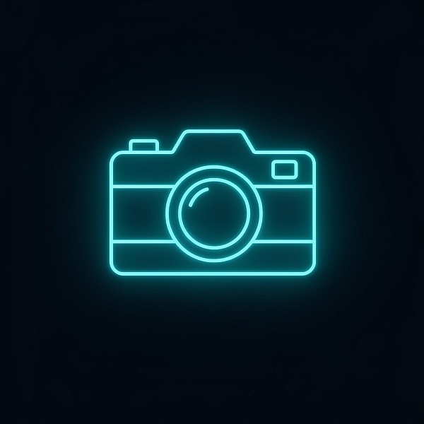 Неоновая иконка фотоаппарата