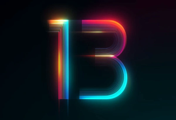 Неоновая цифра 13 светящийся шаблон