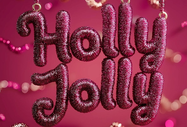 Украшение с надписью «Holly Jolly»