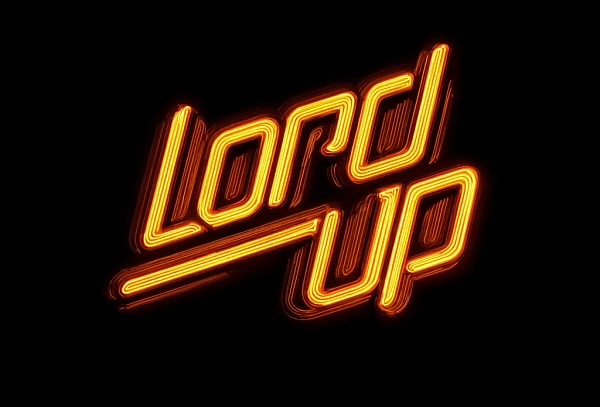 Неоновый эффект текста Lord Up