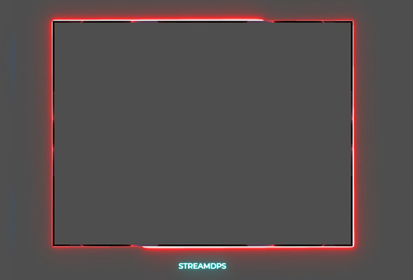 Рамка для вебки Neon 2 4:3 red neon webcam overlay