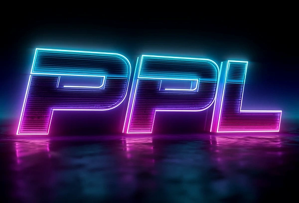 Яркий неоновый текст PPL