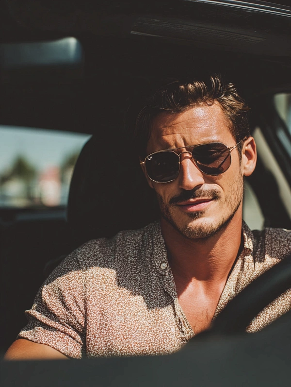 Стильный мужчина в солнечных очках