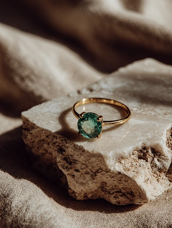 Золотое кольцо с изумрудом