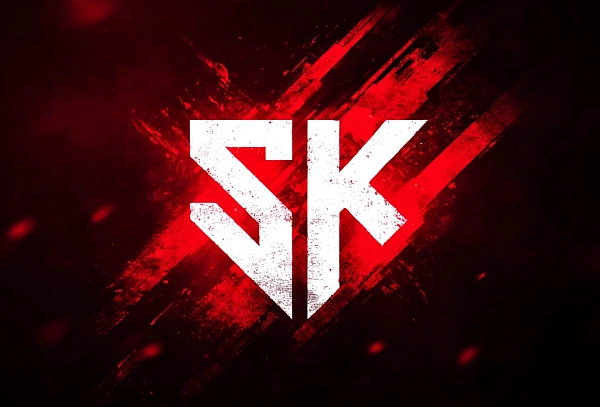 Стильный логотип SK на фоне