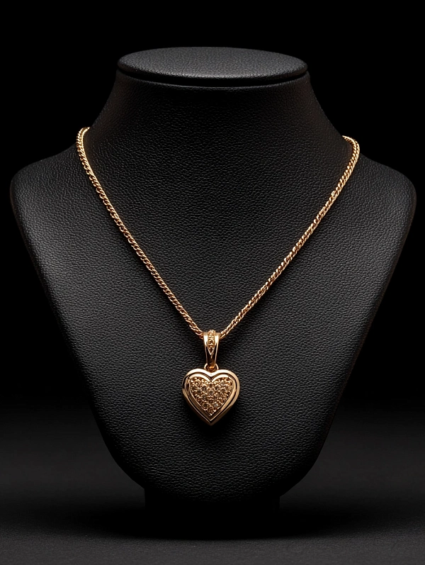 Золотое колье с сердцем