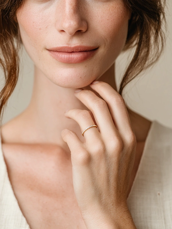 Крупный план женщины с кольцом