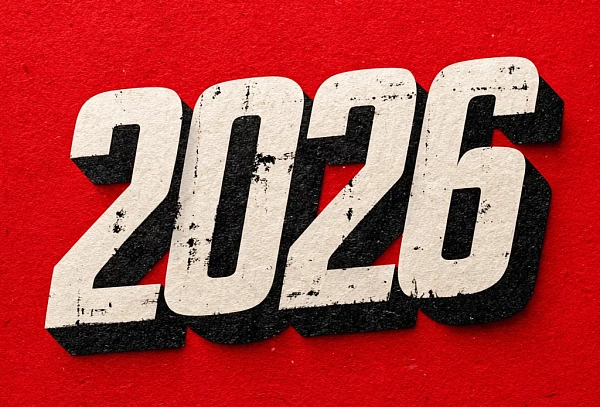 Год 2026 в стильном дизайне