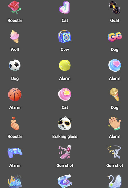 Play sounds by gifts