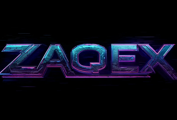 Стильный неоновый 3D текст ZAQEX