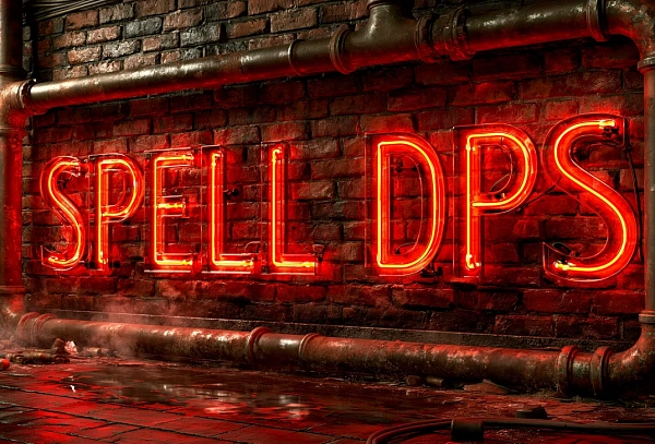 Неоновая вывеска Spell DPS