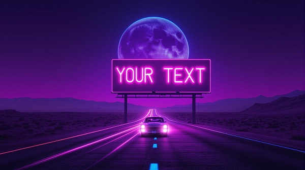 Neon dreams on a lonely highway
