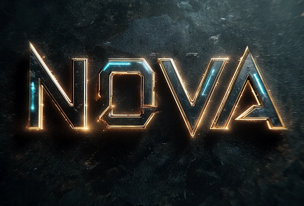 Футуристический светящийся шрифт NOVA