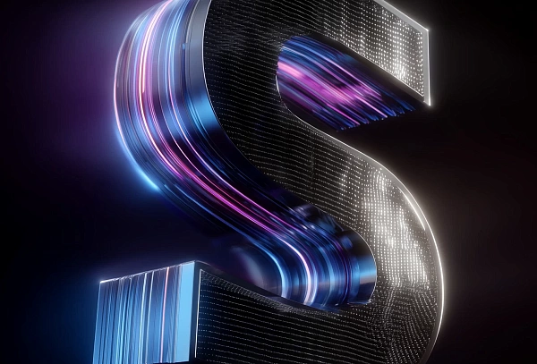 Светящийся 3D символ буквы S