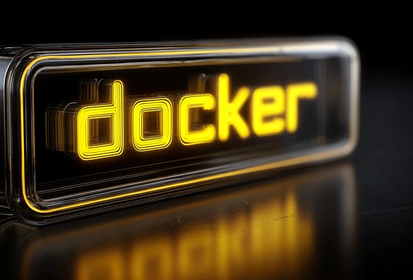 Светящаяся 3D надпись Docker