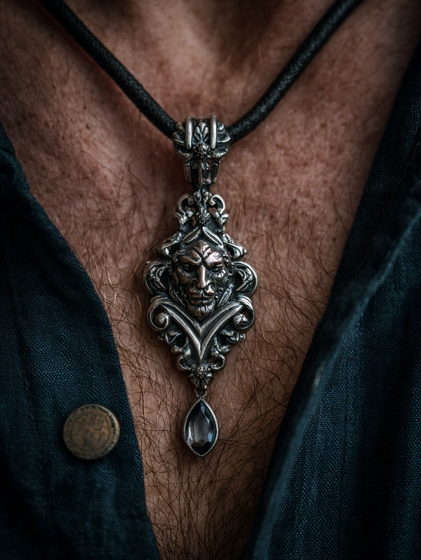 Элегантный мужской кулон из серебра