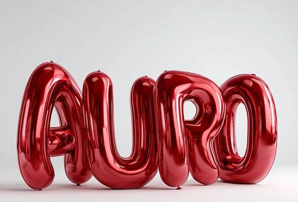 Красные надувные буквы AURO