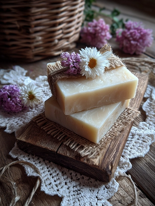 Натуральное мыло с цветочным декором