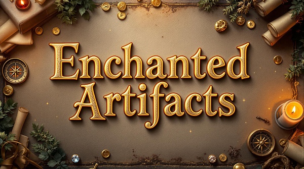 Enchanted artifacts in a magical treasure trove