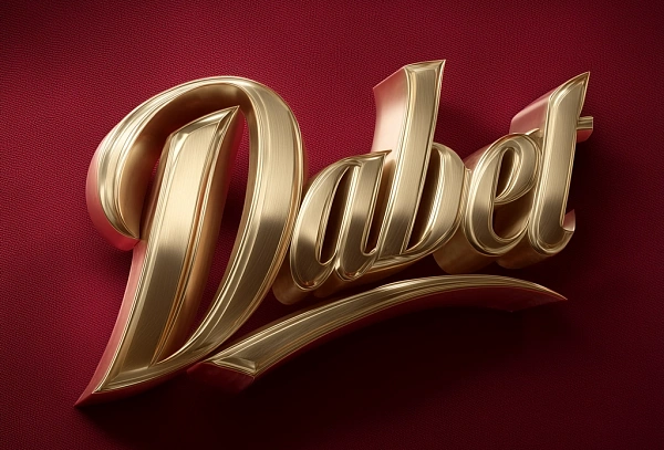 Элегантный золотой 3D текст Dabet