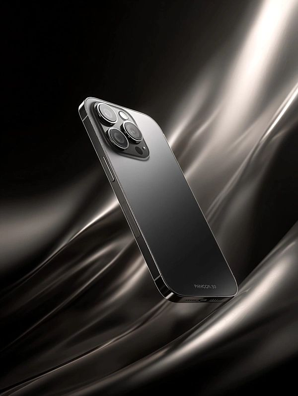 Современный черный смартфон на фоне