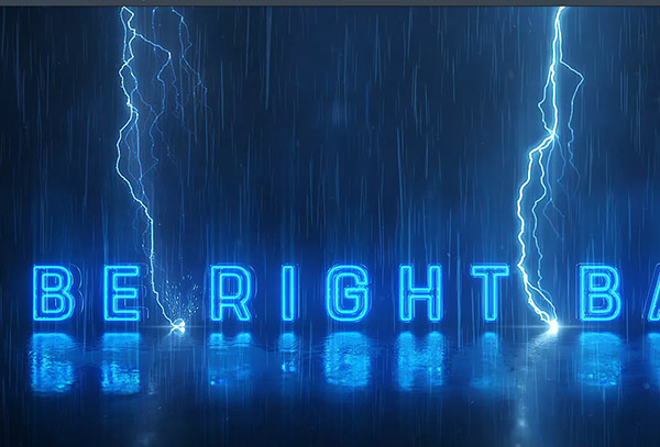 Neon titles (blue lightning)