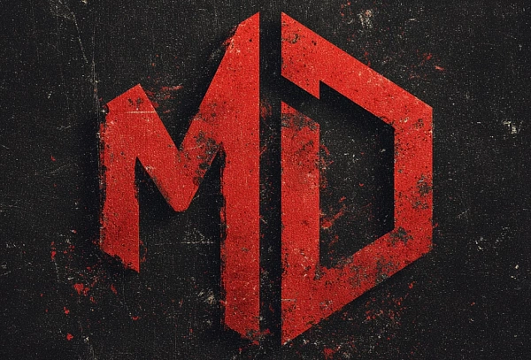 Красивый красный логотип MD
