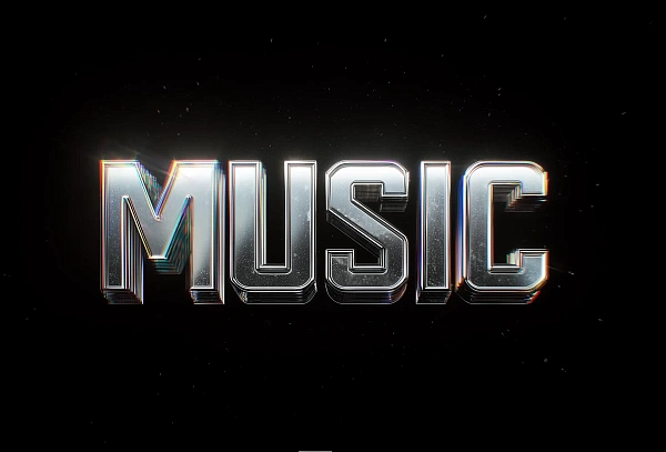 Стильный 3D текст MUSIC