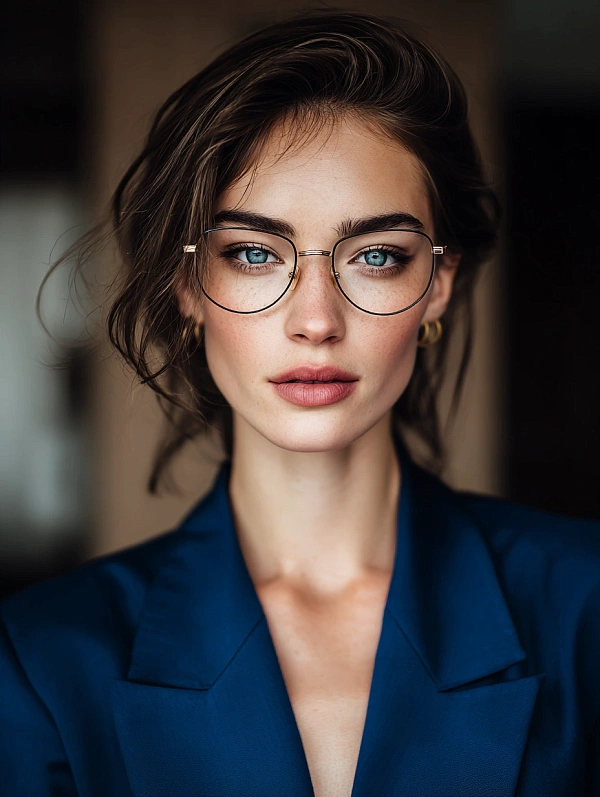 Женский портрет в очках стильный