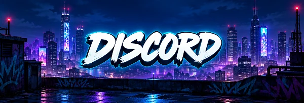 Discord неоновый городской пейзаж