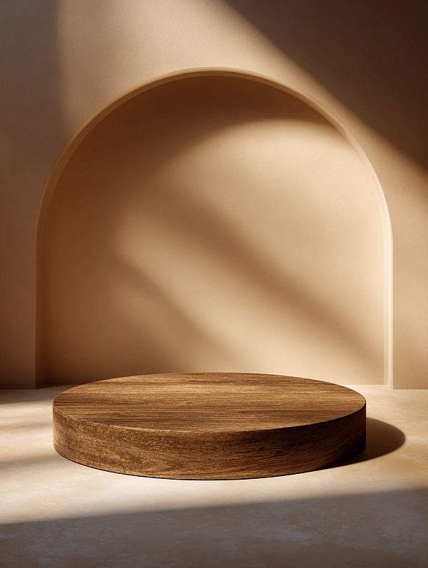 Минималистичная деревянная подставка для продукта