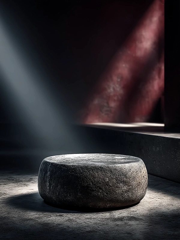 Темный минималистичный каменный подиум