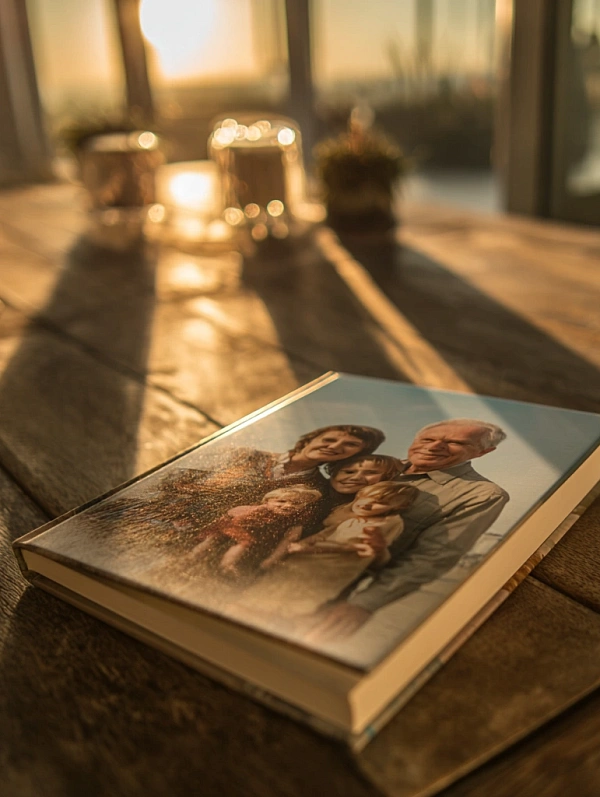 Семейный фотоальбом на столе