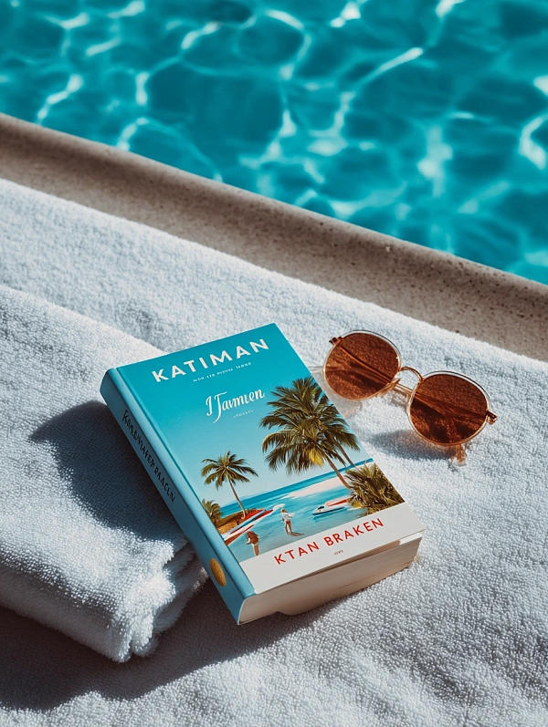 Отдых у бассейна с книгой и очками