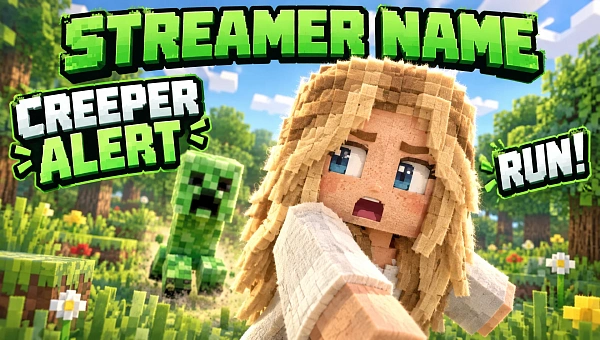 Обложка стрима Minecraft с крипером