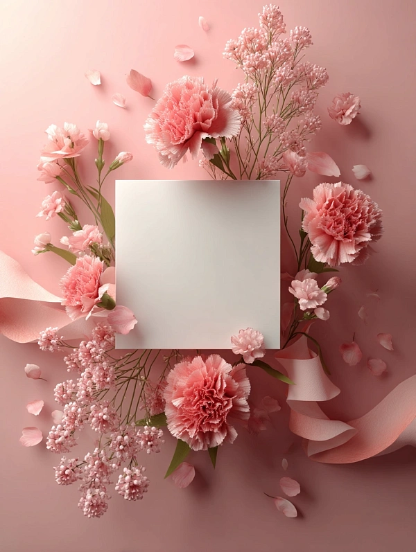 Нежный цветочный квадратный макет