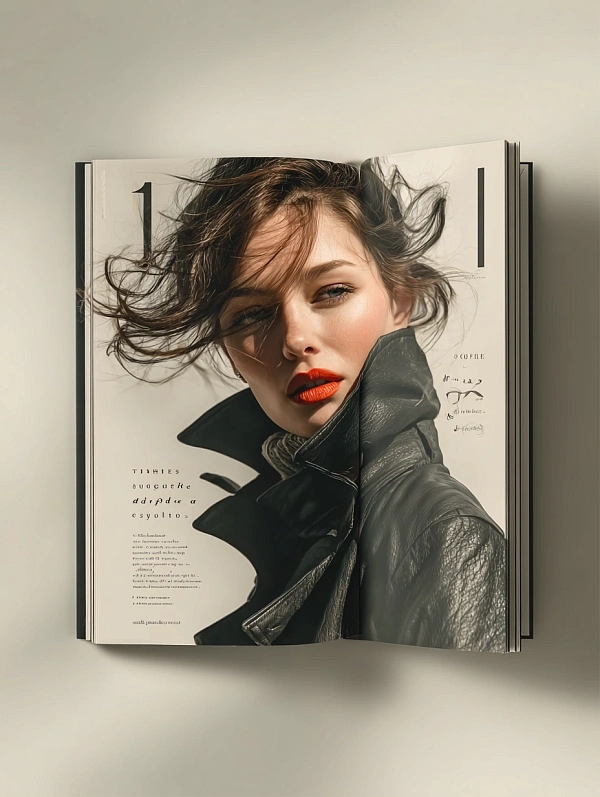 Современный модный журнал с девушкой