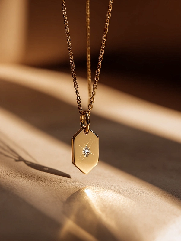 Золотая подвеска с бриллиантом