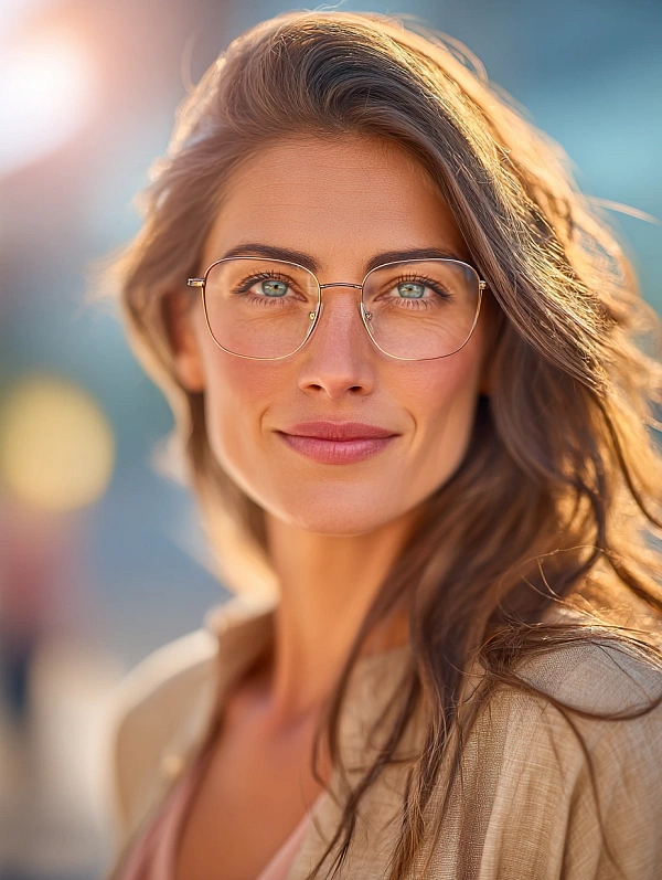 Портрет женщины в модных очках