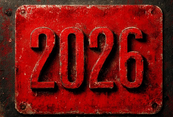 Красочная табличка с годом 2026