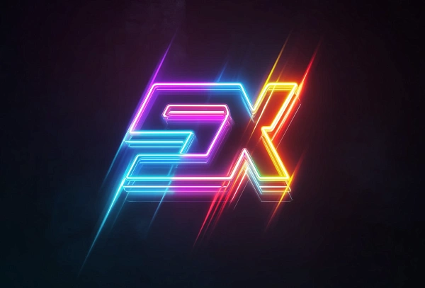 Неоновый эффект 2X для дизайна