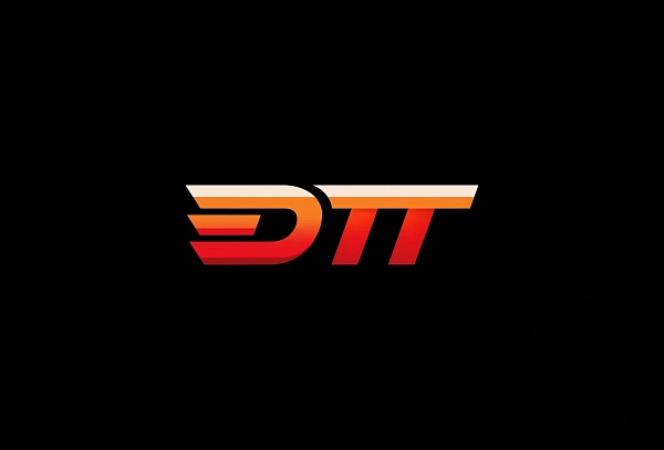 Современный логотип DTT с градиентом