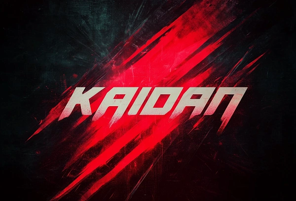 Логотип в стиле киберпанк KAIDAN