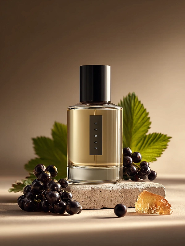 Элегантный парфюмерный флакон с ягодами