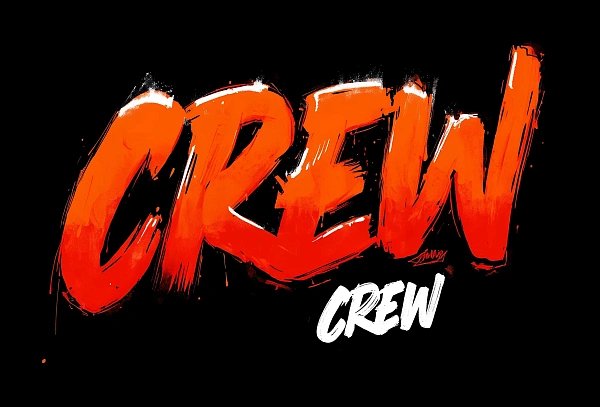 Эффектный механизм надписи CREW