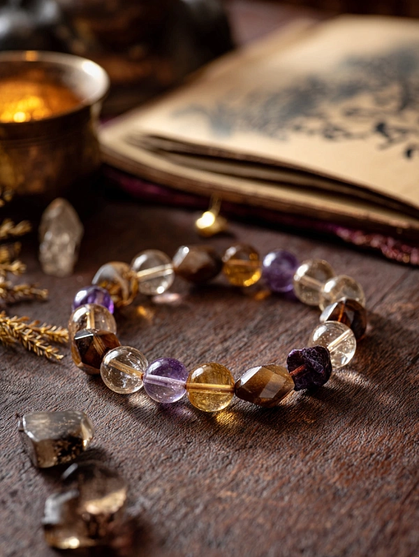 Браслет из натуральных разноцветных камней