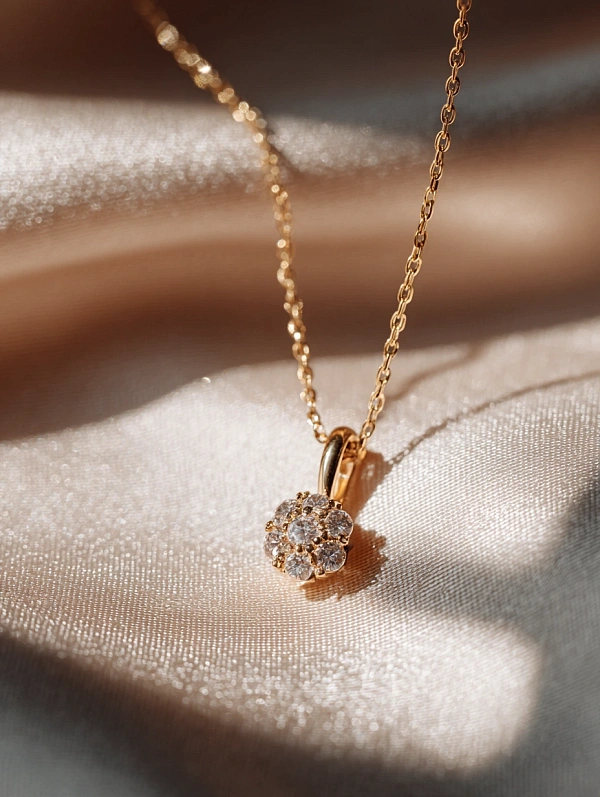 Изящная золотая подвеска с бриллиантами